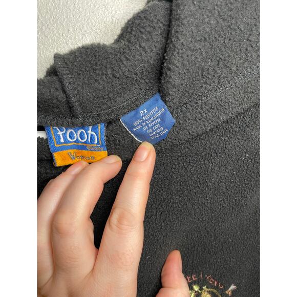 Vintage 90s Disney Winnie the Pooh Fleece Hoodie Sweatshirt - Picture 6 of 8